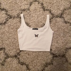 SHEIN Butterfly Crop Top